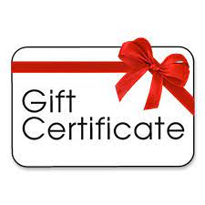 Gift certificate options